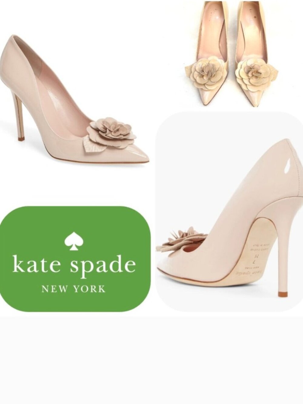 NWT Kate Spade nude patent leather Linden pump Made in Italy